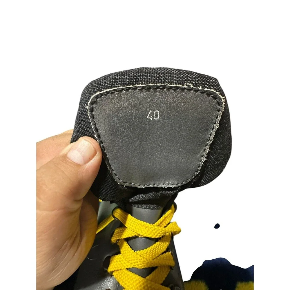 VTG Alpina 3Pin 75mm Nordic Norm Ski Boots Sz 40 Black Yellow Vibram L 8.5 M 7.5